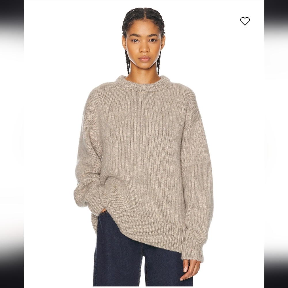 The Row Himus Sweater Cashmere Taupe Small Women's $2900